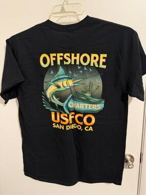 Offshore Charters USFCO San Diego Graphic Tee - Black with Yellow/Teal Print